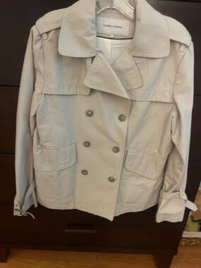 Women's Light Beige Double-Breasted Trench Coat- made in Argentina